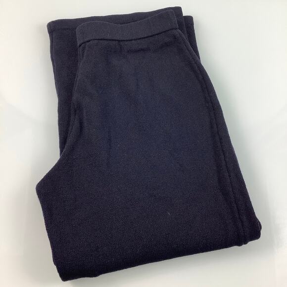 St John Knit Pull on Elastic waist wide hem black pants size 8  EUC - Picture 1 of 8